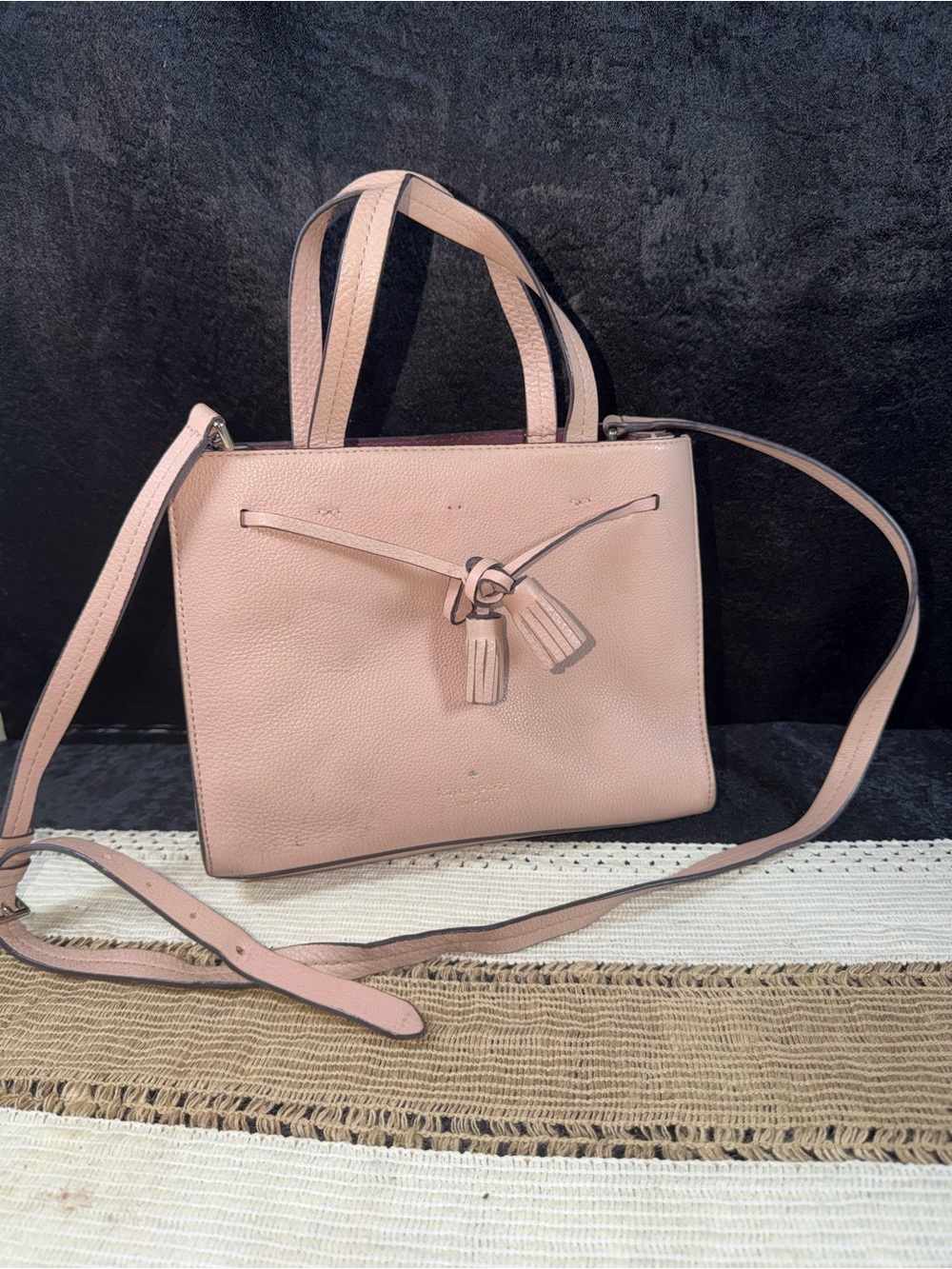 kate spade Blush Pink Leather Shoulder Tote with Crossbody Strap